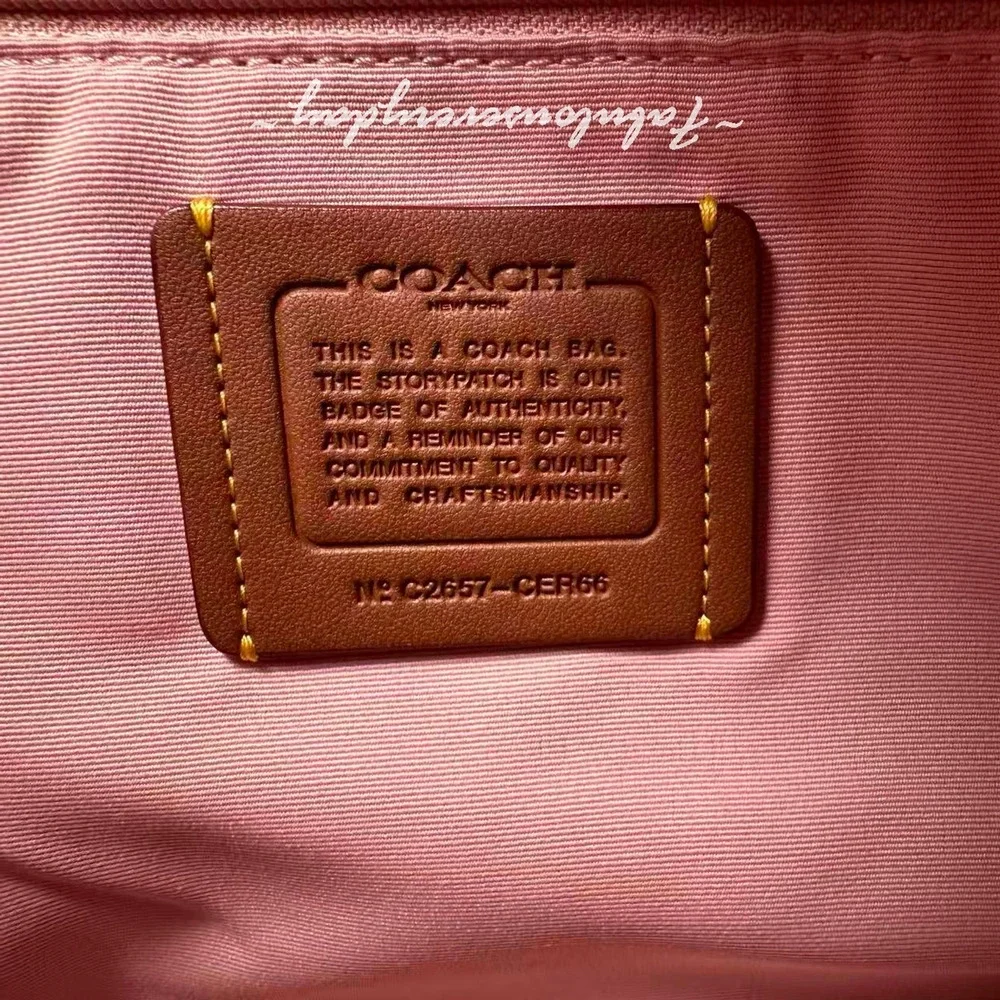 Coach Laurel Shoulder Bag Crossbody In Signature Denim Gold/Light Pink CER66 NWT